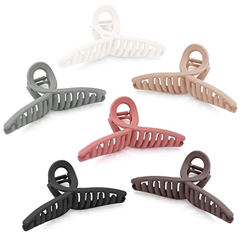 5.1 Inch Big Hair Clips, 6 Pack Extra Large Hair Clips For Women, Claw Clips For Thick Hair, Butterfly Hair Clips For Long Curly Hair, Durable Matte Jumbo Claw Clip, Hair Accessories For Women & Girls #TOP4