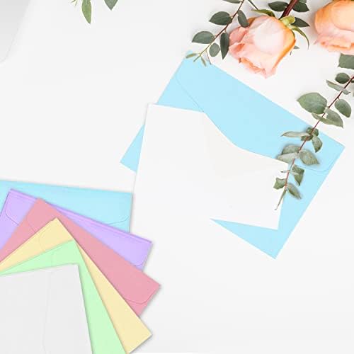60 Pcs Small Envelopes, Multi Color Mini Envelopes Small Coloured Envelopes Cute Tiny Envelopes for Christmas, Thanksgiving, Wedding, Birthday Party Supplies (6 Colors)