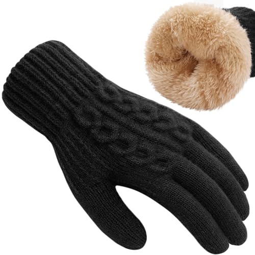 Tavaleu Womens Winter Gloves - Touch Screen Gloves with Thermal Dual-Layer Lining, Warm Fleece gloves for Cold Weather