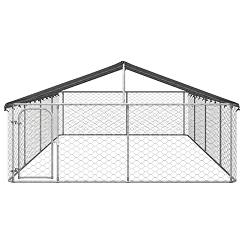 vidaXL Outdoor Dog Kennel with Roof 236.2