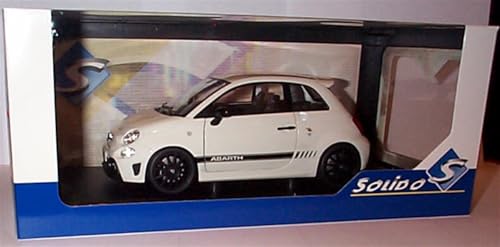 Solido Fiat Nuova 500 Abarth 595 2022 White Black vehicle 1:18 scale diecast model