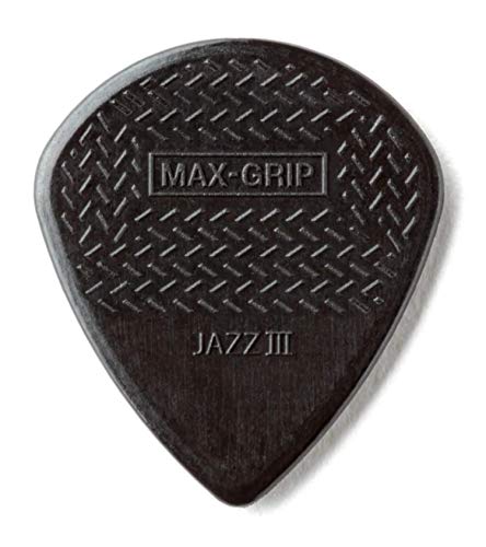 Dunlop 471P3S Max Grip Jazz III Guitar Picks Black 1.38mm x 6