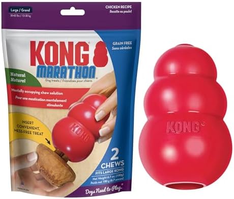 KONG Classic Stuffable Dog Toy & KONG Marathon Chicken-Flavored T...
