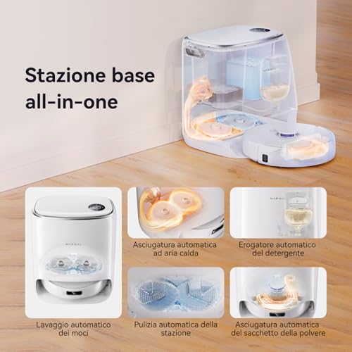 NARWAL Freo X Ultra Robot Lavapavimenti e Aspirapolvere, Autopulente, 8200 Pa, Zero-Grovigli, DirtSense™, Stazione Base tutto-in-uno, Sensori Laser Robot Aspirapolvere - Immagine 2
