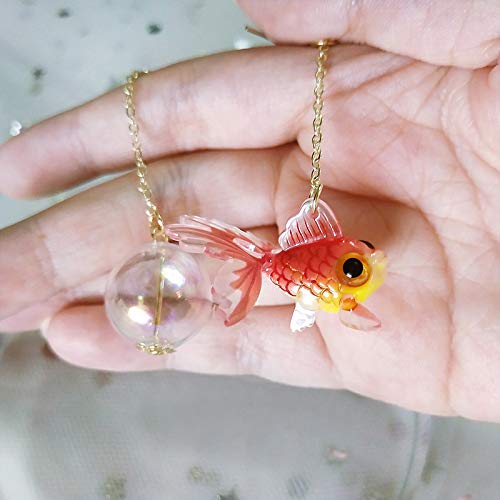 Damleng Funny Cute Acrylic Resin Simulation Fish In Bag Dangle Earrings Unique Asymmetry Lightweight Goldfish Dangle Drop Earrings Jewelry Gift For Girls Women (Red) #TOP7