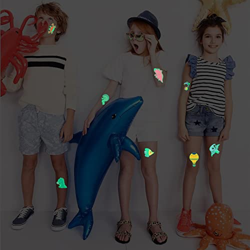 Metker Sea Animals,Dinosaurs,Vehicles(330Pcs) Kids Luminous Waterproof Temporary Tattoos,Fake Tattoo Sticker Party Supplies For Children,Glow Party Supplies Gifts Goody Bag Stuffers Party Bag Fillers #TOP5