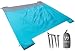 Sand Repellant Lightweight Compact Beach Blanket | Updated Version | Large, with: 4 Aluminium Stakes, Anchor Pockets and Carry Bag | Quick Drying, Sand and Water Resistant