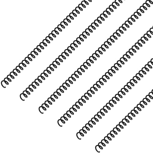 Spirales en plastique noir Leinuosen de 0,6 cm en lot de 120 pièces pour reliure de documents