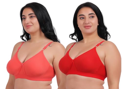 Image of Fabme Women's Seamless Plus Size Cross-Belt -White, Black Pack of 2, 3
