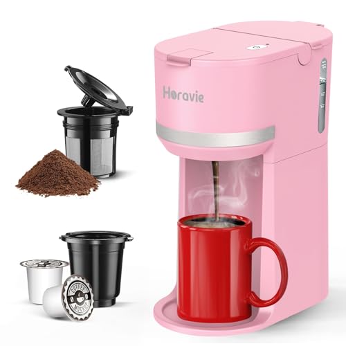 Single Serve Coffee Maker Machine for K-Cup and Ground Coffee, 6 to 12 oz. Brew Sizes, Fast Brew...