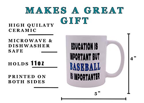 Rogue River Tactical Funny Sarcastic Coffee Mug Education Is Important But Baseball Is Importanter Novelty Cup Great Gift Idea For Baseball Player #TOP2