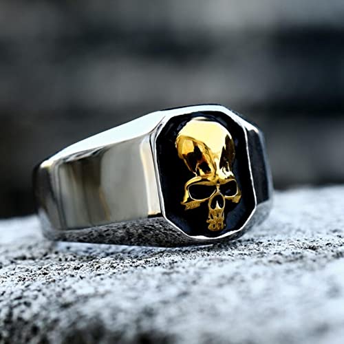 LAYCHEN Nuevos Anillos para Hombres Anillo De Calavera Gótica Punk Rock para Adolescentes Joyería De Moda para Regalo