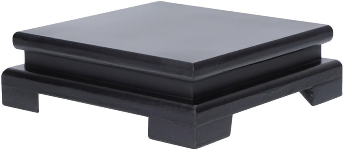 Solid Wood Vase Stand Square Display Base for Bonsai and Jade