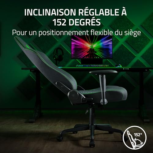 Razer Iskur V2 X - Essential Gaming Chair avec Support Lombaire intégré (Coussins en Mousse moulée Haute densité, accoudoirs en 2D, Tissu avec Finition Douce) Noir