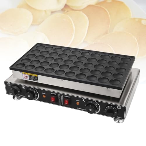 LURECAQING Crepera Profesional De 25/50 Agujeros,máquina Eléctrica Comercial para Hacer Muffins, Temperatura Y Tiempo Ajustables,50-300℃, para El Hogar, Cocina, Restaurante 50holes1700W