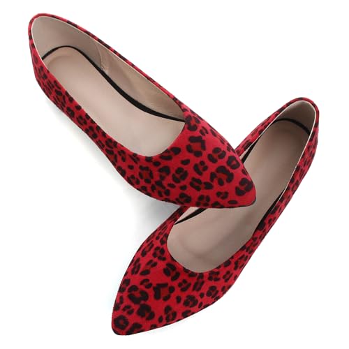 Image of Dear Time Women's Pointed Toe Ballet Flats Simple Casual Office Work Flats Slip-on Comfortable Shoes