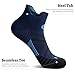 Low Cut Compression Socks for Men and Women (6 Pairs),, No Show Ankle Running Socks with Arch Support for Plantar Fasciitis, Cyling, Athletic, Flight, Travel, Nurses. Navy L/XL