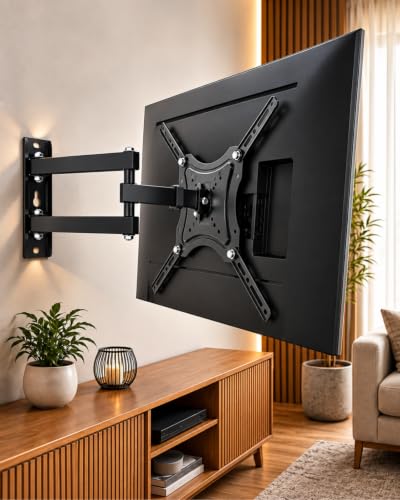 Suporte Articulado de Parede para TV 32 a 58 Polegadas, Universal, Ajustável, Padrão VESA, Suporta até 30 kg, Giro e Avanço