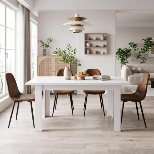Mesa plegable con almacenamiento oculto y 4 sillas de ante cómodas 3