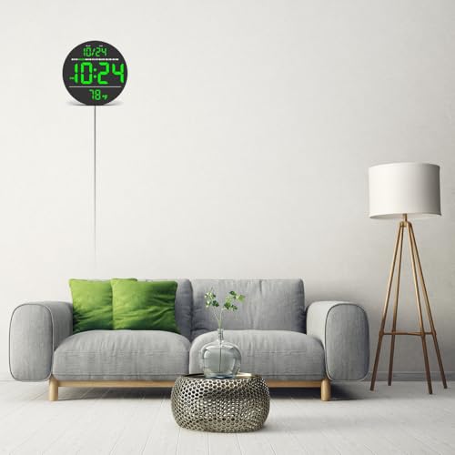 Xuanzit Digital Wall Clock With Large Led Display, Auto-Brightness, Temperature, Low-Reflectivity, Small Silent Non-Ticking Modern Electric Wall Clock For Bedroom thumb #8
