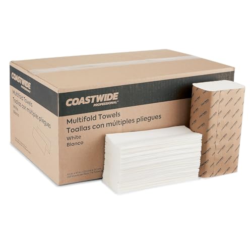 Staples COASTWIDE 1-Ply Paper Towels, Tri-Fold Design, 250-Sheets Per Roll, 16-Pack, White