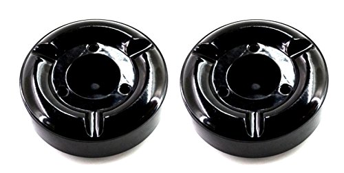 2er Set Aschenbecher schwarz Melamin Sturmaschenbecher Tischaschenbecher