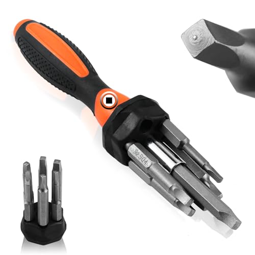 LMXMGRG 7PCS Magnetic Square Head Screwdriver Bits(50mm) SQ1 SQ2 SQ2.75 SQ3 SQ4 SQ5 Portable Multi-Purpose Screwdriver Set for Home Work DIY