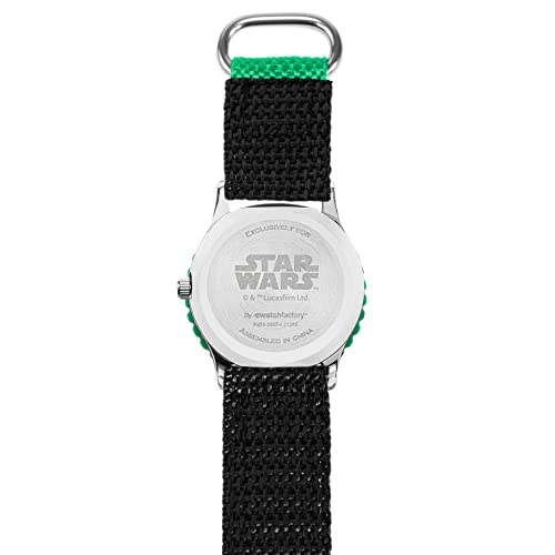 Image of Star Wars The Mandalorian Kids' Bezel Stainless Steel Time Teacher Analog Nylon Strap Watch