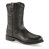 Guide Gear Men's 10' Western Wellington 2.0 Waterproof Boots; Cowboy Rodeo Work Boots Leather Waterproof Footwear Black 10.5D (Medium)