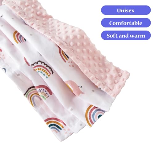 Image of Baby Nursery Bed Blankets Ultra Soft Double Layer Mini Blanket Minky Blanket Receiving Blankets Shower Gifts(30 inch*40 inch,Rainbow)
