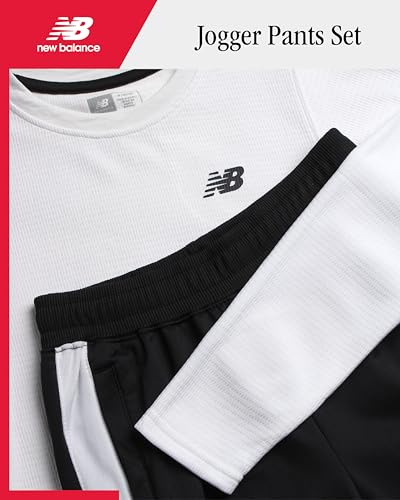 New Balance Boys Tracksuit Set - 2 Piece Poly Thermal Long Sleeve Shirt and Tricot Jogger Sweatpants for Boys (Sizes 8-20)2