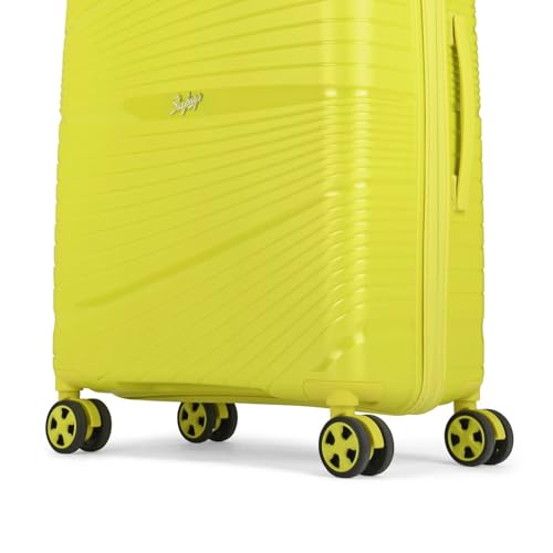 Image of Skybags Polypropylene Skylite Trolley Bag | Hard-Sided Luggage for Travel with Smooth 8-Spinner Wheel & TSA Lock | 5-Year International Warranty (Yellow, Set of 3)