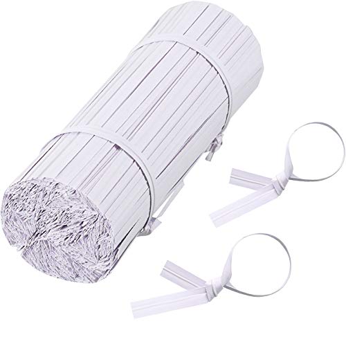 Boao 1000 Pieces Bread Twist Ties Paper Craft Candy Flower Ties for Bags Binding 4 inch (White)