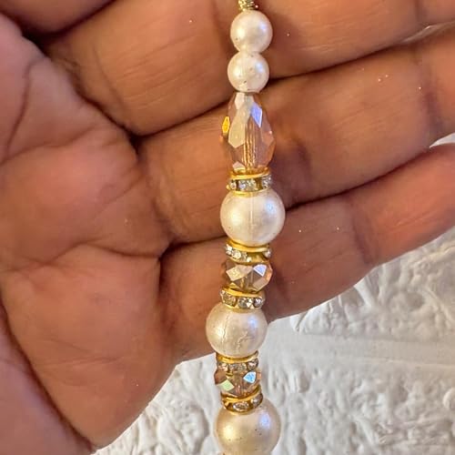 Image of Adikala Craft Store Handmade Ethnic Latkan Tassel Set of 2 for Saree Pallu, Blouse, Suits, Dupatta, Lehenga Decor | Ethnic Saree Pallu, Blouse, Suit, Dupatta & Lehenga Decoration (White Glitter D1)
