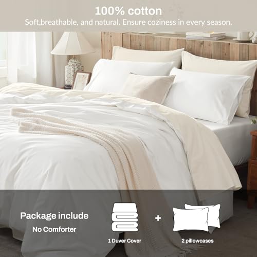 DCSKY White Duvet Cover King,100% Egyptian Cotton Duvet Cover 1600 Thread Count, Soft, Breathable, Skin-Friendly, Moisture-Wicking Bedding Set with Zipper Closure & Corner Ties104x90in by DCSKY - Used condition - Image 2
