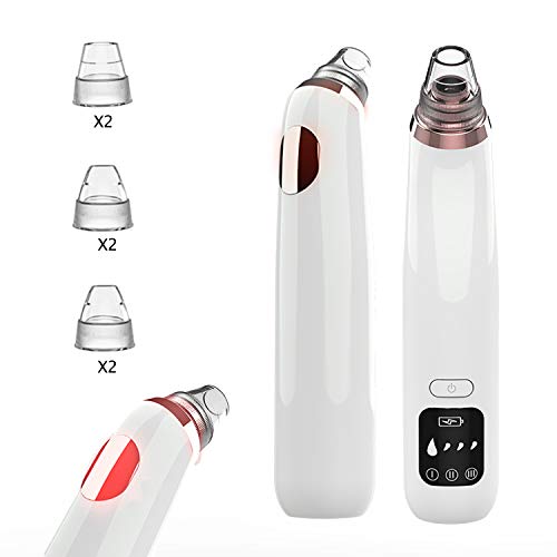 Preisvergleich Produktbild Mitesserentferner Porenreiniger mit heißer Kompresse, Mitesserentferner Sauger Vakuum LED-Bildschirm, USB Aufladung 3 Rang Einstellbarer Saugleistung 3 Stufen Saugleistung 6 Sonden