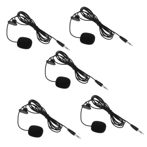 VICASKY 5Pcs Clip Phone Microphones Durable PVC Microphones for Live Broadcasts Interviews and Lectures Compact Design with Volume