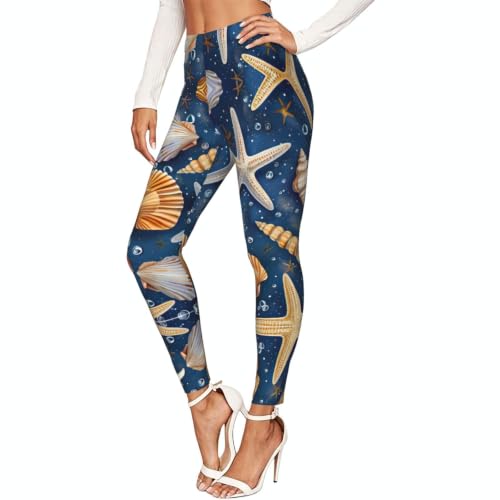 Leggings suaves de compresión con conchas marinas que estilizan la silueta