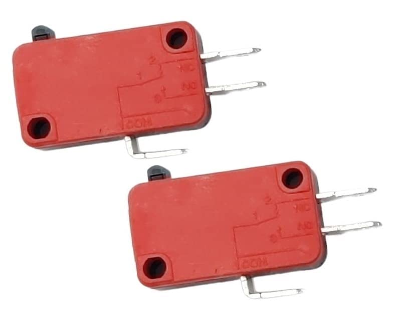 2 Pcs 16A Limit Switch 12v DC 220v AC 3 Pin Momentary Lever Arm Micro Limit Switch for Incubator SPDT Snap Action Switch Push Button AC DC 125v-250v 0.6-6 Ampere