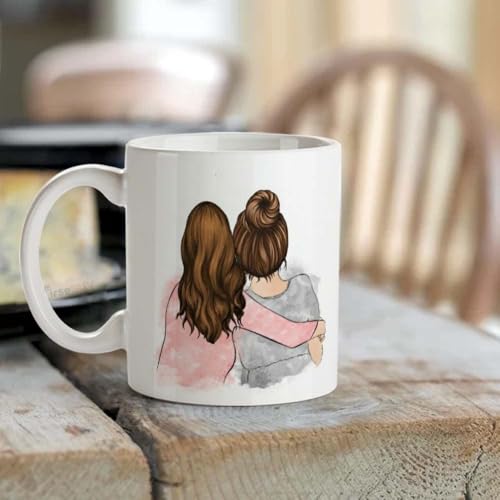 Image of Funny Bestie with Friendship Quotes Printed 325 ml Ceramic Coffee Mug /Tea Cup Gift for Girls, Best Friends, Sister Mom, Wife, Girlfriend 325 ml (Best Friend-1)