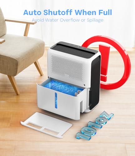 Image of TABYIK Dehumidifiers for Home, 101oz Dehumidifier & 2pack Reusable Dehumidifying Boxes - Auto Shut Off Auto Defrost Quiet Dehumidifiers for Bathroom Room Wardrobe Closet Trailer RV | Pump Drain Hose, Auto Humidity Control, Large Dehumidifier for Home, RV, Bathroom & Bedroom