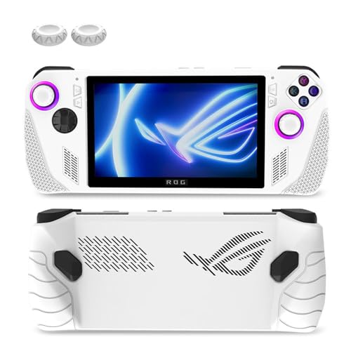 Image of Soft Silicone Protective Case (Black) Fit for ASUS Rog Ally 7 inch Gaming Handheld 2023 All Around Cover Case with Joystick Caps Analog Stick Caps Anti-Scratch Comfort Thumb Grip Set 1