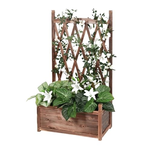 VMDVBNA Jardinera Elevada Cama elevada Caja al Aire Libre de Madera del pote la Planta jardín for Las Plantas trepadoras para Maceta(S)