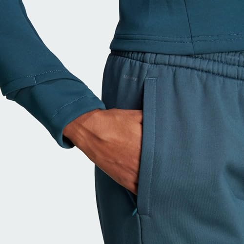 سروال رياضي جيم اند جو بتقنية ايروريدي وقصة عادية من الصوف للنساء من اديداس، لون تركواز، مقاس M