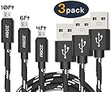 AGOZ 3Pack Micro USB Moto E6 Cable Compatible with Moto G5 Plus, Moto G5S Plus, Moto G5,Moto G Plus,Moto G4 Plus, G4 Play,Droid Turbo 2, Moto E4, Moto E5, E5 Plus,E5 Supra, Fast Charger Cord