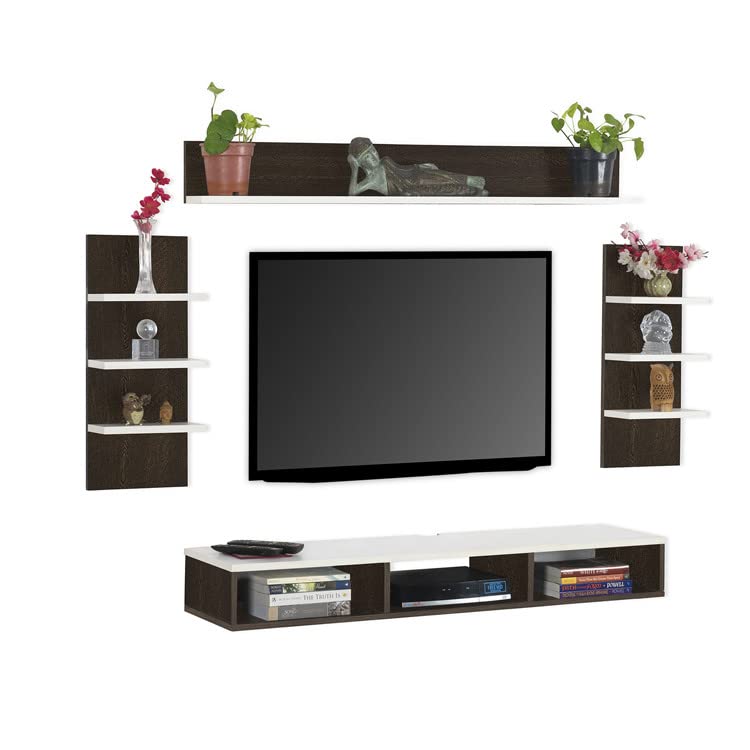 Image of DELITE KOM Eli Engineered Wood TV Entertainment Unit (Finish Color - Flowery Wenge White, DIY(Do-It-Yourself) (30x120x90.5)