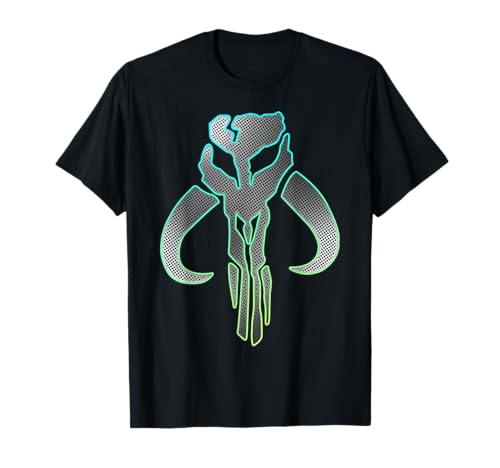 T-shirt Star Wars Mandalorian argenté en coton noir taille S à XXL
