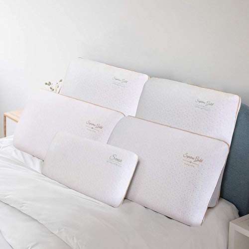SAMPUR Oreiller Suprême Gold 60 * 60 | Mémoire de Forme | Finition brodée | Aide à Lutter Contre Le ronflement | Maintien Parfait de la Nuque