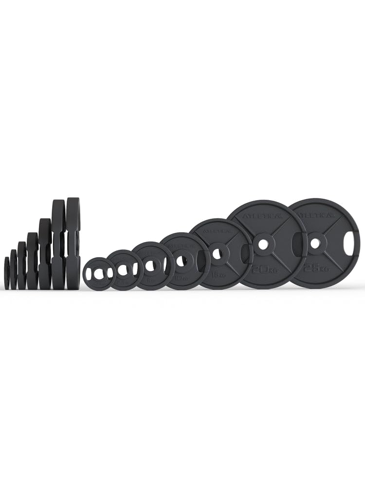 ATLETICA Iron Plates | Ø 50 mm | parami | krążki do sztangi z żeliwa | Ø 50 mm | lakier odporny na rdzę | parami od 1,25 kg do 25 kg | ciężarki | obciążniki treningowe