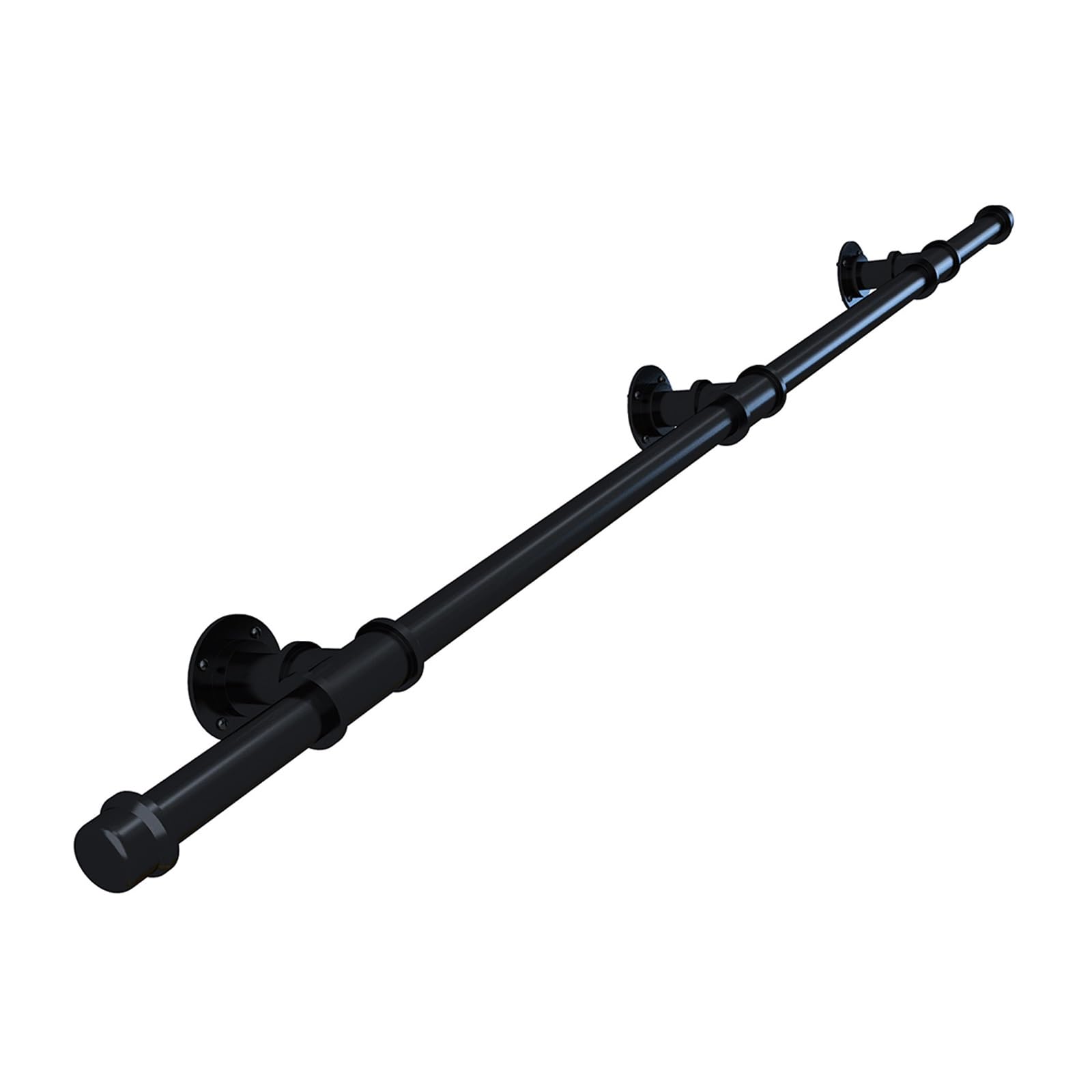 Industrial Metal Stair Railing Wall Mount Handrails for Indoor Stairs Staircase Handrail Grab Bar(Black,240cm)